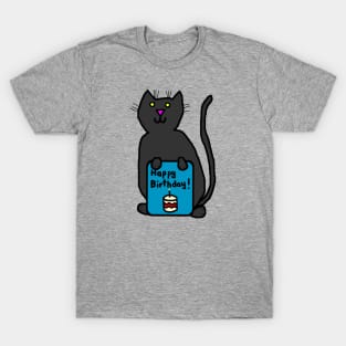 Cute Cat with Birthday Greetings T-Shirt